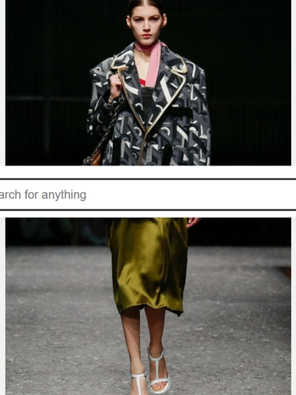 Prada 2014 F/W green silk skinny scarf